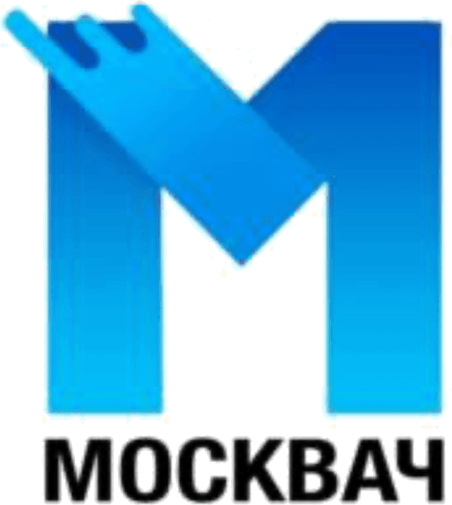 Логотип «МОСКВАЧ» — стилизованная синяя буква «М» из свёрнутой газеты