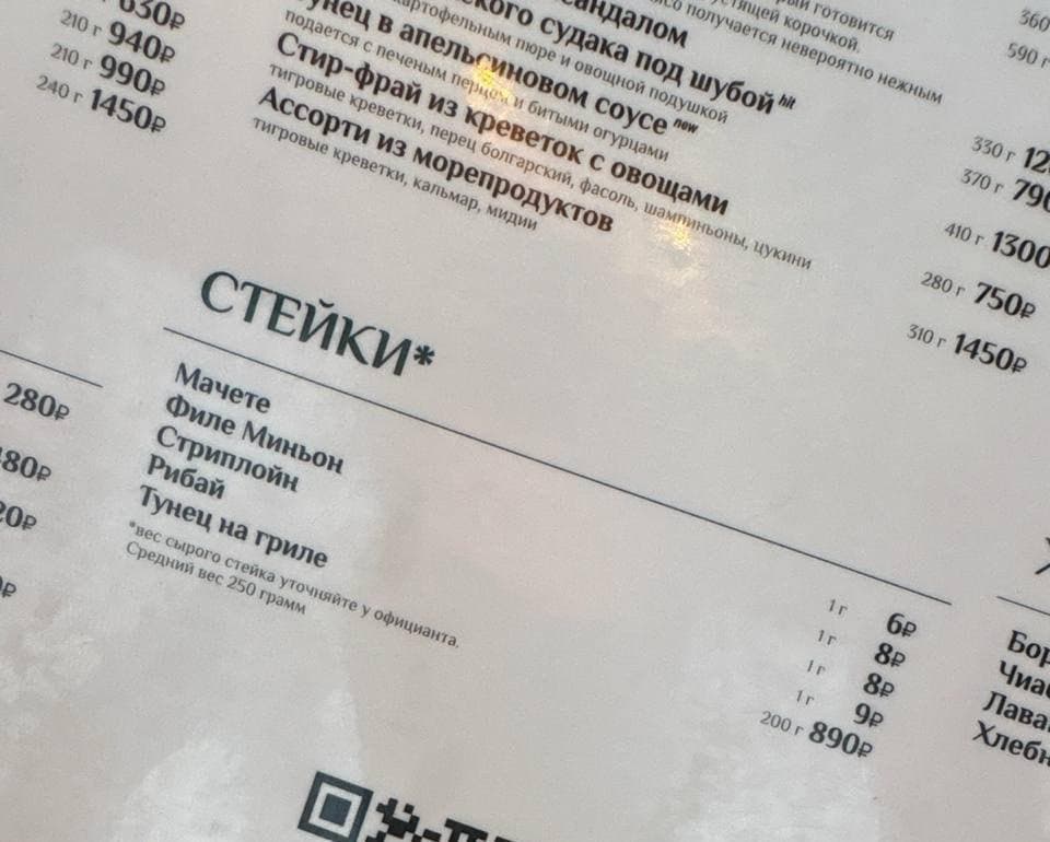 Меню